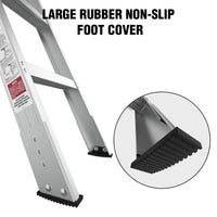 Aluminum Attic Ladder 350 Pound Capacity 22 1 2" X 54" Opening 7 10Ft Ceiling Metallic Grey Aluminium Alloy