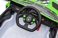 12V4A 20W*2 One Button Start, Forward And Backward, High And Low Speed, Music, Front Light, Power Display, Two Doors Can Open, 2.4G R C, Seat Belt Four Wheel Absorber Kids Ride On Car Green 50 99 Lbs 5 To 8 Years Iron Plastic Outdoor