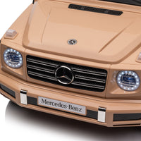 Licensed Mercedes Benz G500,24V Kids Ride On Toy 2.4G W Parents Remote Control,Electric Car For Kids,Three Speed Adjustable,Power Display, Usb,Mp3 ,Bluetooth,Led Light,Three Point Safety Belt Yellow Plastic