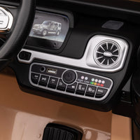 Licensed Mercedes Benz G500,24V Kids Ride On Toy 2.4G W Parents Remote Control,Electric Car For Kids,Three Speed Adjustable,Power Display, Usb,Mp3 ,Bluetooth,Led Light,Three Point Safety Belt Yellow Plastic