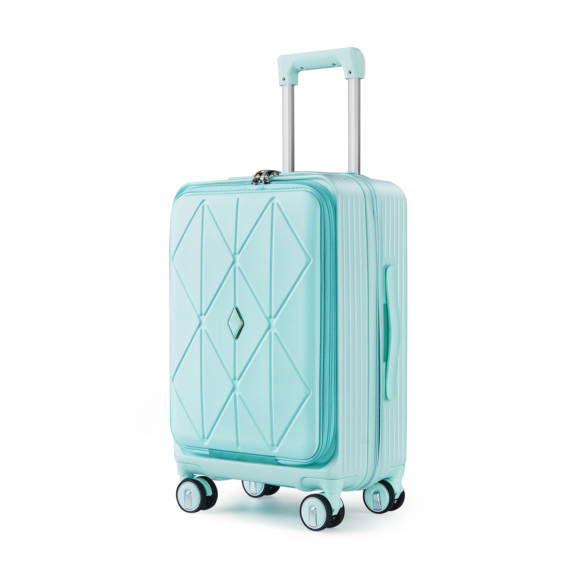 Luggage Sets 3 Piece 20 24 28 , Expandable Carry On Luggage With Tsa Lock Airline Approved, 100% Pc Hard Shell And Lightweight Suitcase With Front Pocket And Spinner Wheels Mint Green Pc