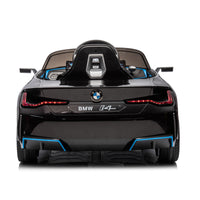 Licensed Bmw I4,12V Kids Ride On Car 2.4G W Parents Remote Control,Electric Car For Kids,Three Speed Adjustable,Power Display, Usb,Mp3 ,Bluetooth,Led Light,Two Point Safety Belt,Story Black Plastic Indoor & Outdoor Use