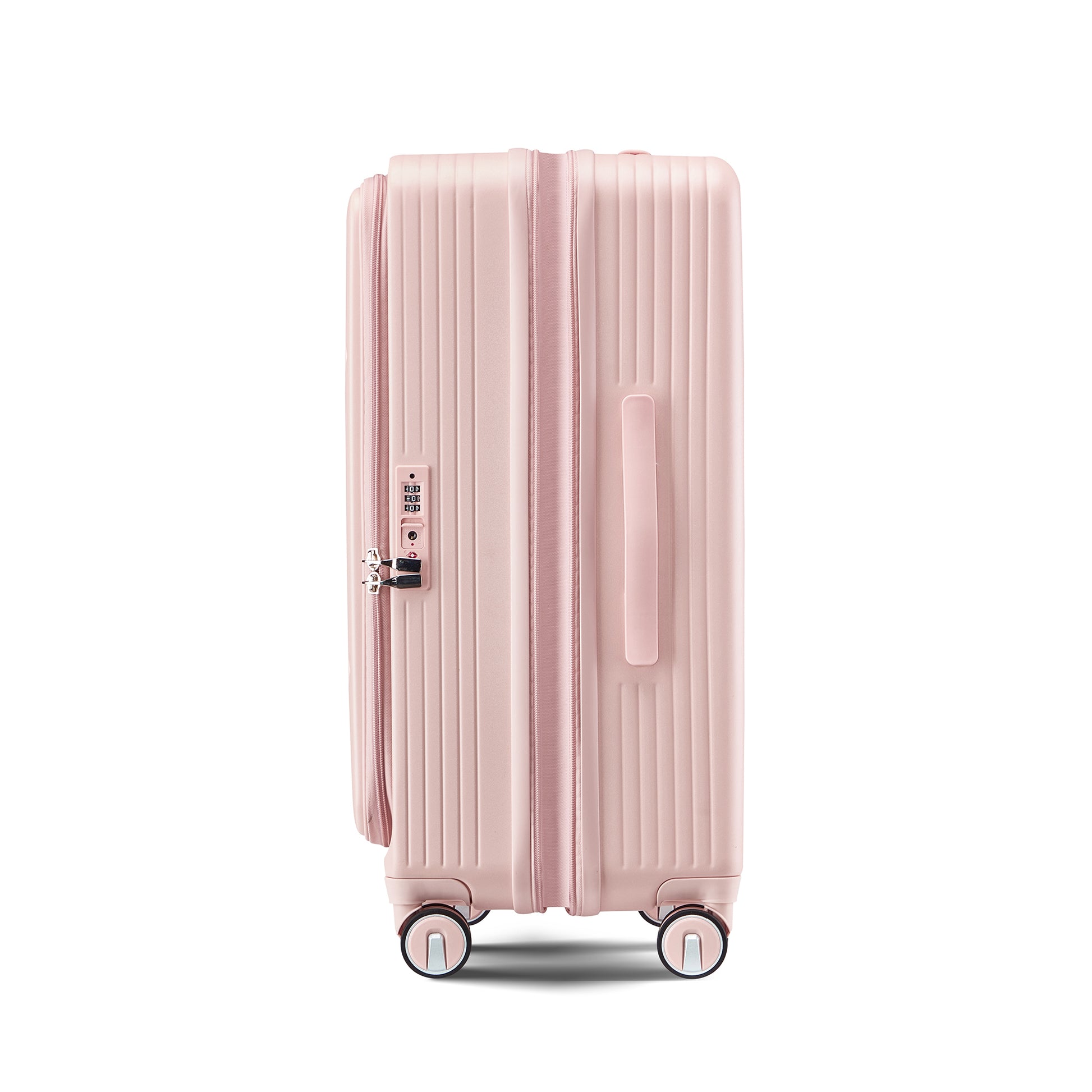 Luggage Sets 3 Piece 20 24 28 , Expandable Carry On Luggage With Tsa Lock Airline Approved, 100% Pc Hard Shell And Lightweight Suitcase With Front Pocket And Spinner Wheels Pink Pc