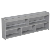 Full Bed With Bookcase Headboard, Under Bed Storage Drawers And Bed End Storage Case,Grey Full Grey American Design Pine