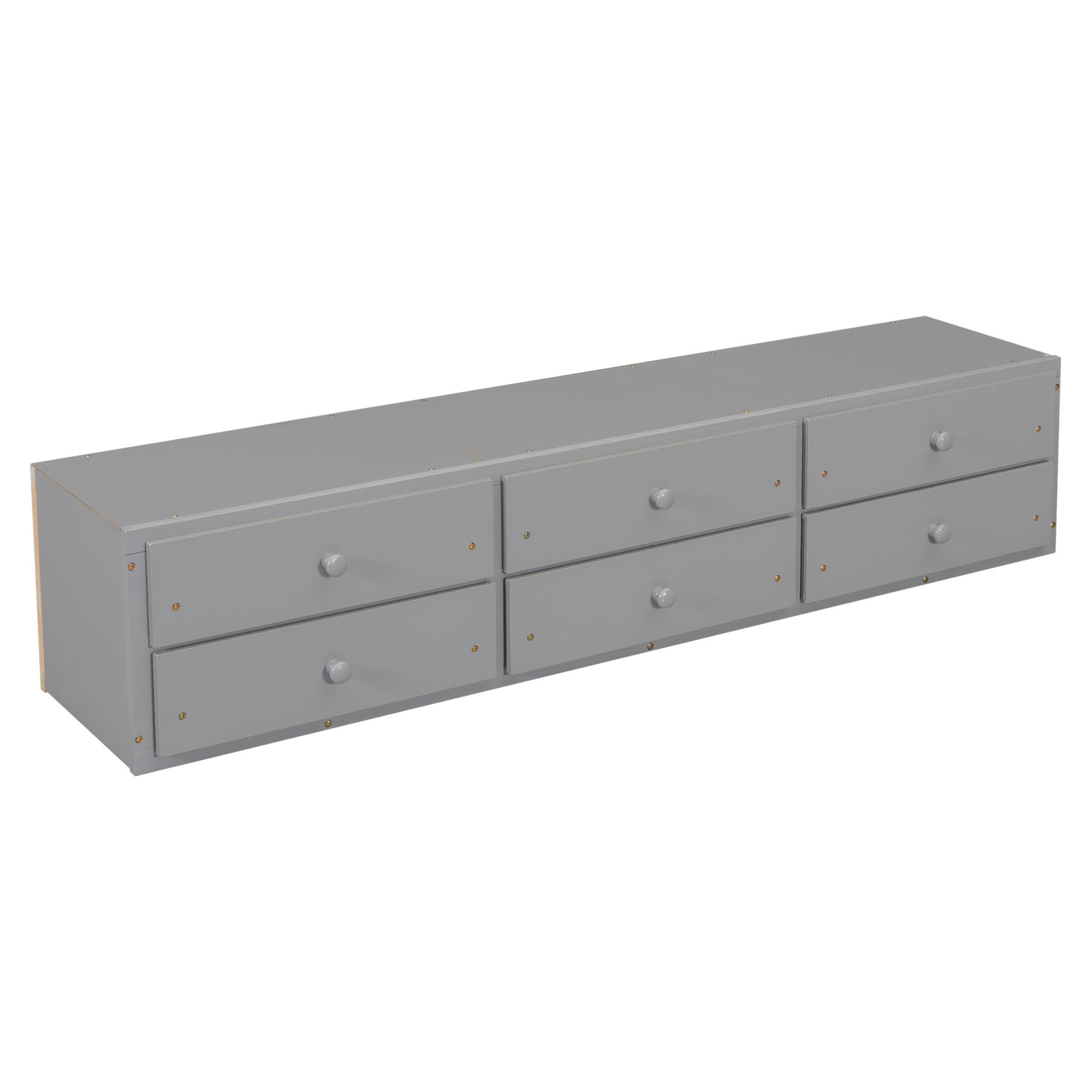 Full Bed With Bookcase Headboard, Under Bed Storage Drawers And Bed End Storage Case,Grey Full Grey American Design Pine