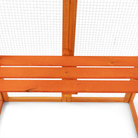 Large Cat Enclosure With 5 Perches, 2 Condos And 1 Lockable Door, Orange Orange Metal & Wood