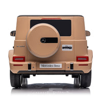 Licensed Mercedes Benz G500,24V Kids Ride On Toy 2.4G W Parents Remote Control,Electric Car For Kids,Three Speed Adjustable,Power Display, Usb,Mp3 ,Bluetooth,Led Light,Three Point Safety Belt Yellow Plastic