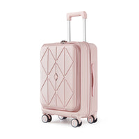 Luggage Sets 3 Piece 20 24 28 , Expandable Carry On Luggage With Tsa Lock Airline Approved, 100% Pc Hard Shell And Lightweight Suitcase With Front Pocket And Spinner Wheels Pink Pc