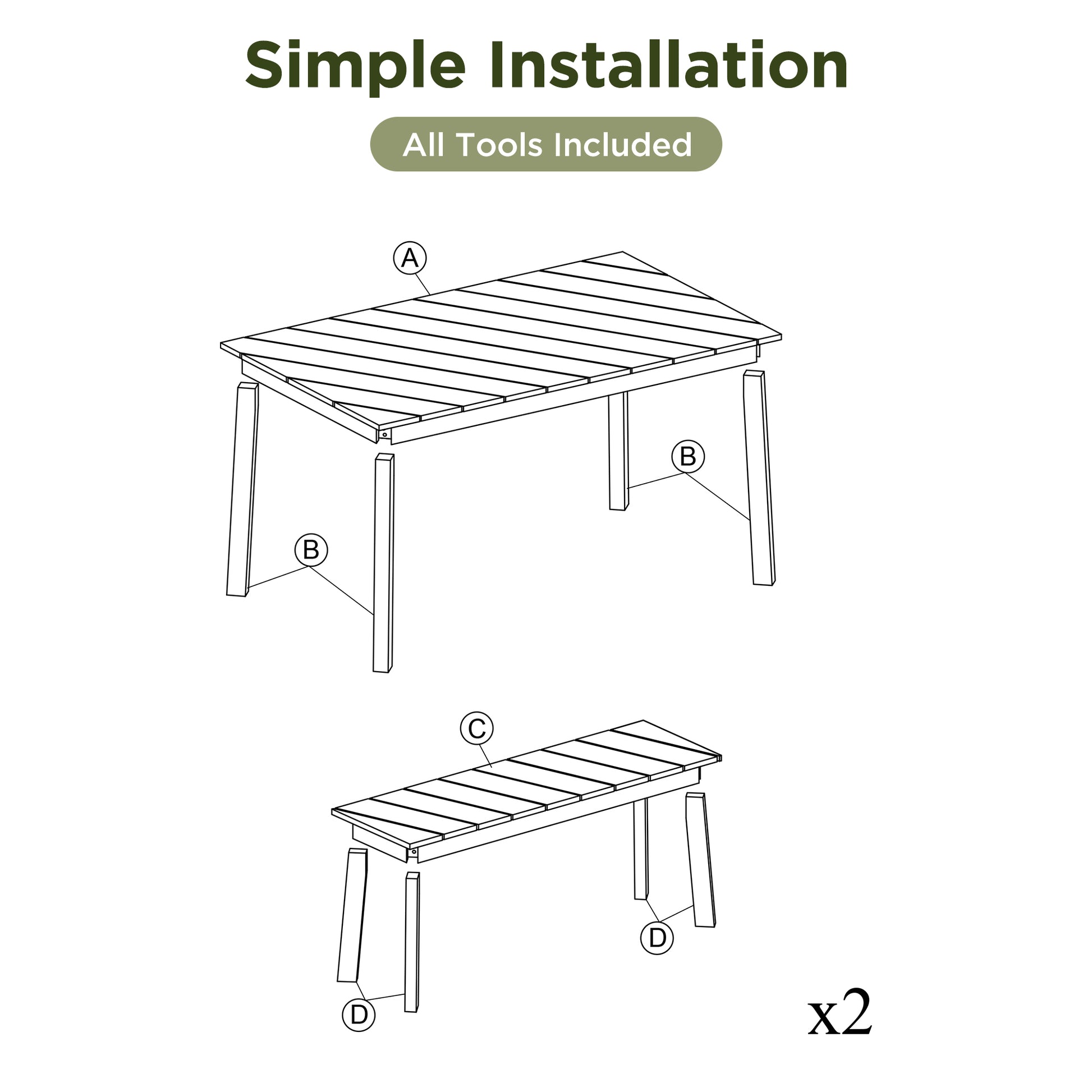 3 Pieces Acacia Wood Table Bench Dining Set For Outdoor & Indoor Furniture With 2 Benches, Picnic Beer Table For Patio, Porch, Garden, Poolside, Natural No Dining Set Acacia Wood Garden & Outdoor Art Deco,Artsy,Vintage Wood Acacia Wood