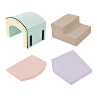Soft Foam Playset For Toddlers, Safe Softzone Single Tunnel Foam Climber For Kids, Lightweight Indoor Active Play Structure With Slide Stairs And Ramp For Beginner Toddler Climb And Crawl Colorful Foam