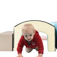 Soft Foam Playset For Toddlers, Safe Softzone Single Tunnel Foam Climber For Kids, Lightweight Indoor Active Play Structure With Slide Stairs And Ramp For Beginner Toddler Climb And Crawl Colorful Foam