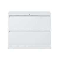 Lateral File Cabinet 2 Drawer, White Filing Cabinet With Lock, Lockable File Cabinet For Home Office, Locking Metal File Cabinet For Legal Letter A4 F4 Size Filing Cabinets 1 2 Drawers White Office Drawers Included Modern Metal Metal