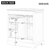 30" Bathroom Vanity With Sink Top, Bathroom Vanity Cabinet With Door And Two Drawers, Mdf Boards, Solid Wood, One Package, Black Black Solid Wood Mdf