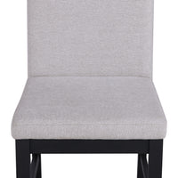 5 Pc Contemporary Dining Set 18" Leaf Extendable Formal Table Rectangular Grey Fabric Upholstery Chairs Black Finish Transitional Contemporary Dining Room Wooden Furniture Wood Wood Black Seats 4 Wood Dining Room Extendable Contemporary,Transitional