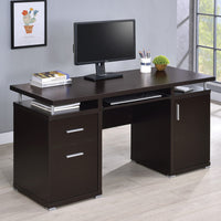 Computer Desk With 2 Drawers And Cabinet In Cappuccino Cappuccino Computer Desk Office Rectangular Particle Board Mdf