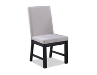 2Pc Black Finish Side Chair Gray Fabric Full Back Upholstery Contemporary Transitional Style Dining Room Wooden Furniture Black Contemporary,Transitional Side Chair Wood