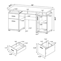 Computer Desk With 2 Drawers And Cabinet In Cappuccino Cappuccino Computer Desk Office Rectangular Particle Board Mdf