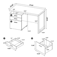 3 Drawer Office Desk In Cappuccino Finish Cappuccino Office Rectangular Drawers Particle Board Mdf