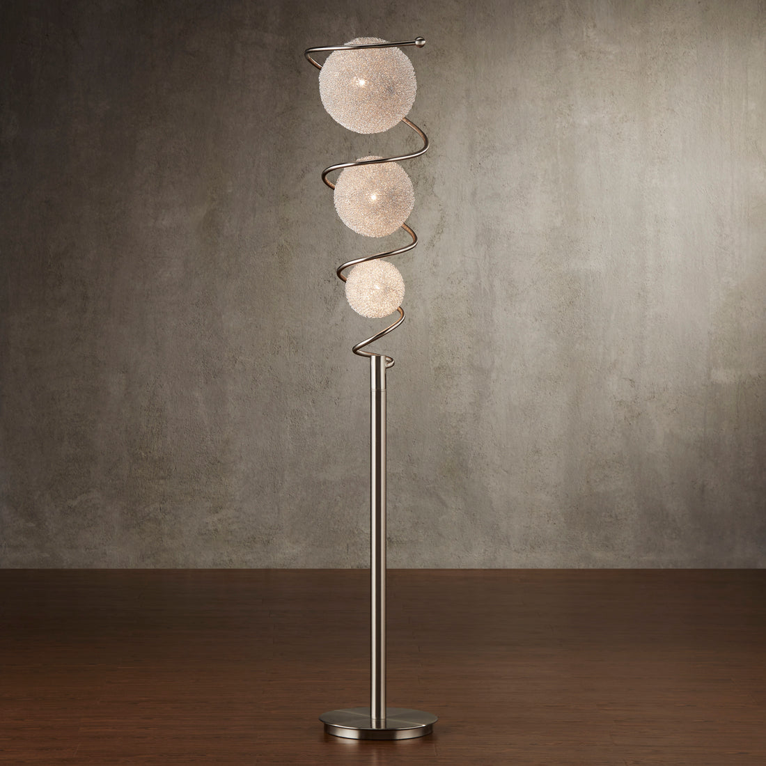 Luxurious Living Room Floor Lamp 1Pc Sparkling Decorative Designer Home Decor Floor Lamp, 3 Wire Wrapped Balls Night Light Nickel Table&Floor Lamps Luxury,Modern,Ultra Modern Metal
