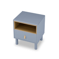 Single Drawer Bedside Table, Modern Style Bedside Table, Wooden Bedside Table, Bedside Table With Drawer, Side Table With Drawer, Compact Bedside Table, Nordic Style Bedside Table Blue Solid Wood