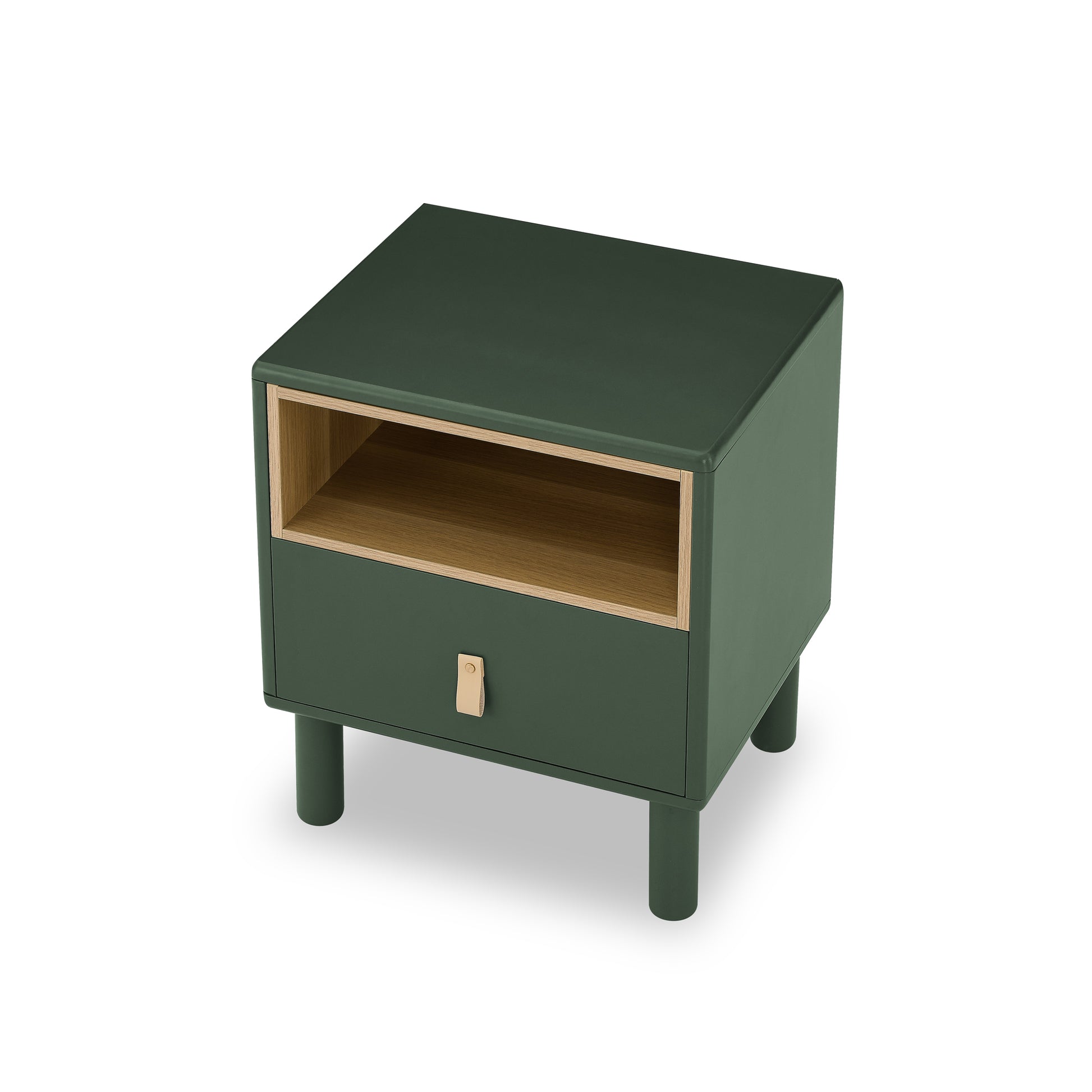 Single Drawer Bedside Table, Modern Style Bedside Table, Wooden Bedside Table, Bedside Table With Drawer, Side Table With Drawer, Compact Bedside Table, Nordic Style Bedside Table Green Solid Wood