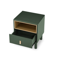 Single Drawer Bedside Table, Modern Style Bedside Table, Wooden Bedside Table, Bedside Table With Drawer, Side Table With Drawer, Compact Bedside Table, Nordic Style Bedside Table Green Solid Wood