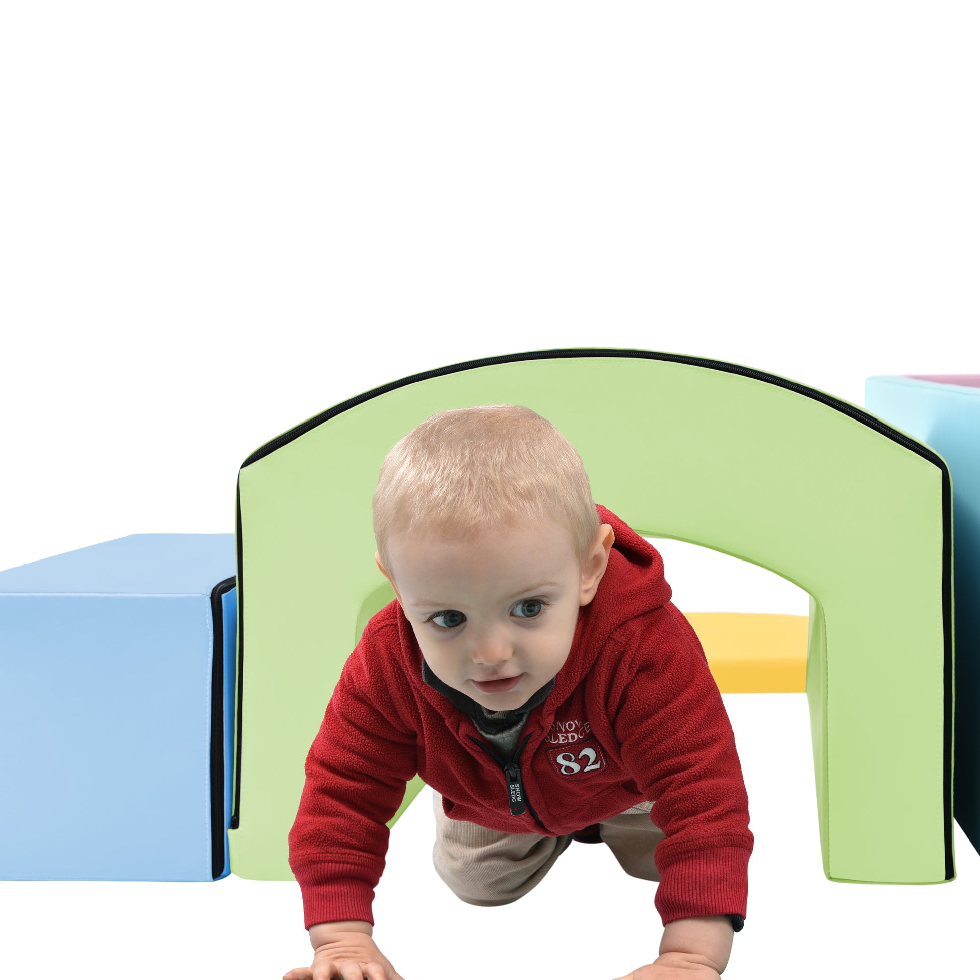 Soft Foam Playset For Toddlers, Safe Softzone Single Tunnel Foam Climber For Kids, Lightweight Indoor Active Play Structure With Slide Stairs And Ramp For Beginner Toddler Climb And Crawl Colorful Foam