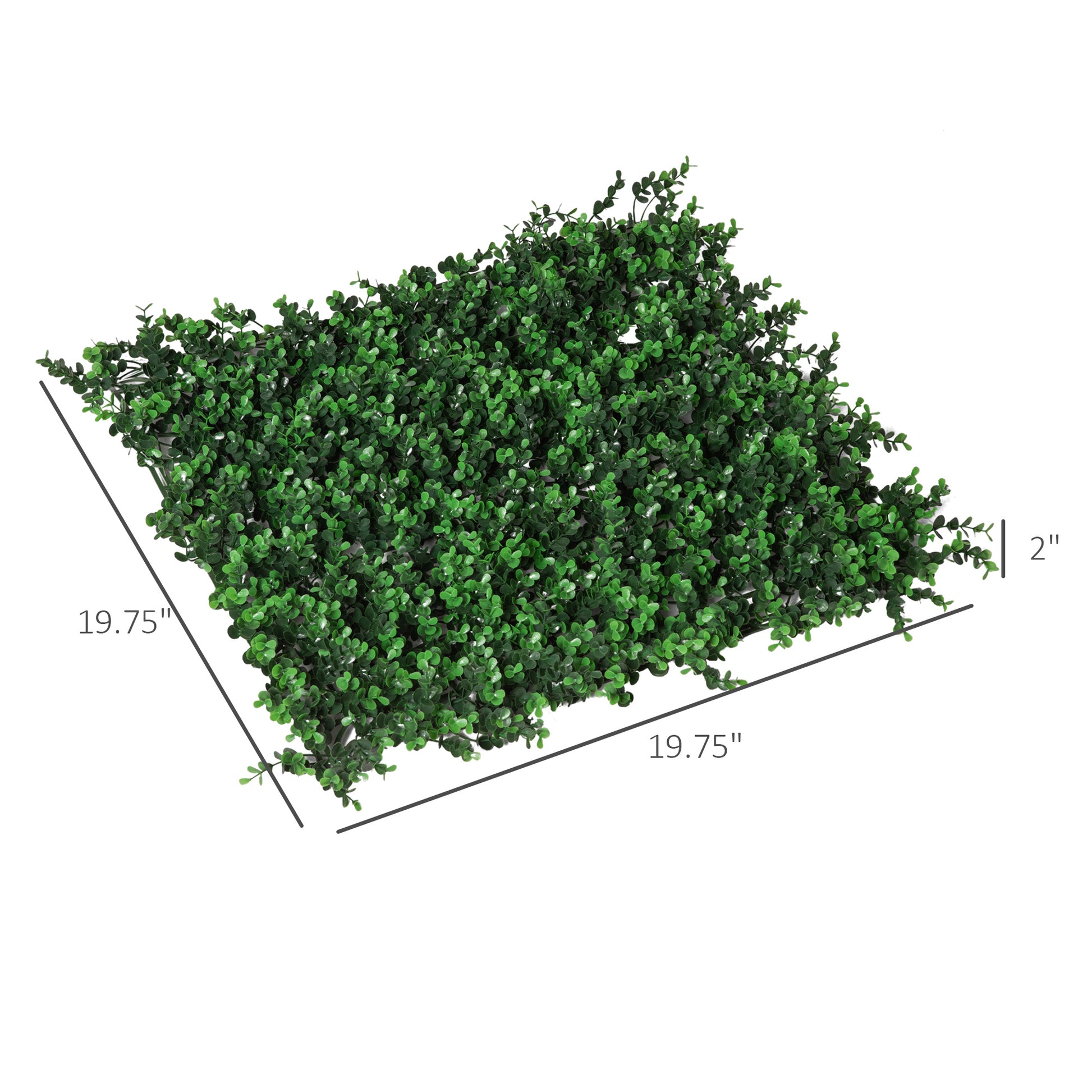 Outsunny Grass Wall Panels, 20" X 20" Artificial Grass Wall Decor,Greenery Backdrop Panels Wall For Outdoor, Indoor, Garden, Fence, Backyard, Fresh Green Green Polyethylene