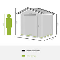 Outsunny 7' X 4' Outdoor Storage Shed, Garden Tool House With Foundation, 4 Vents And 2 Easy Sliding Doors For Backyard, Patio, Garage, Lawn, Yellow Yellow Steel