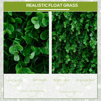 Outsunny Grass Wall Panels, 20" X 20" Artificial Grass Wall Decor,Greenery Backdrop Panels Wall For Outdoor, Indoor, Garden, Fence, Backyard, Fresh Green Green Polyethylene