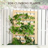 Outsunny Raised Garden Bed With Trellis And 2 Compartments, 43 Inch Wooden Planter Box Kit For Outdoor Plants, Vegetables, Flowers, Herbs Climbing, Easy Assembly, Natural Tone Natural Wood