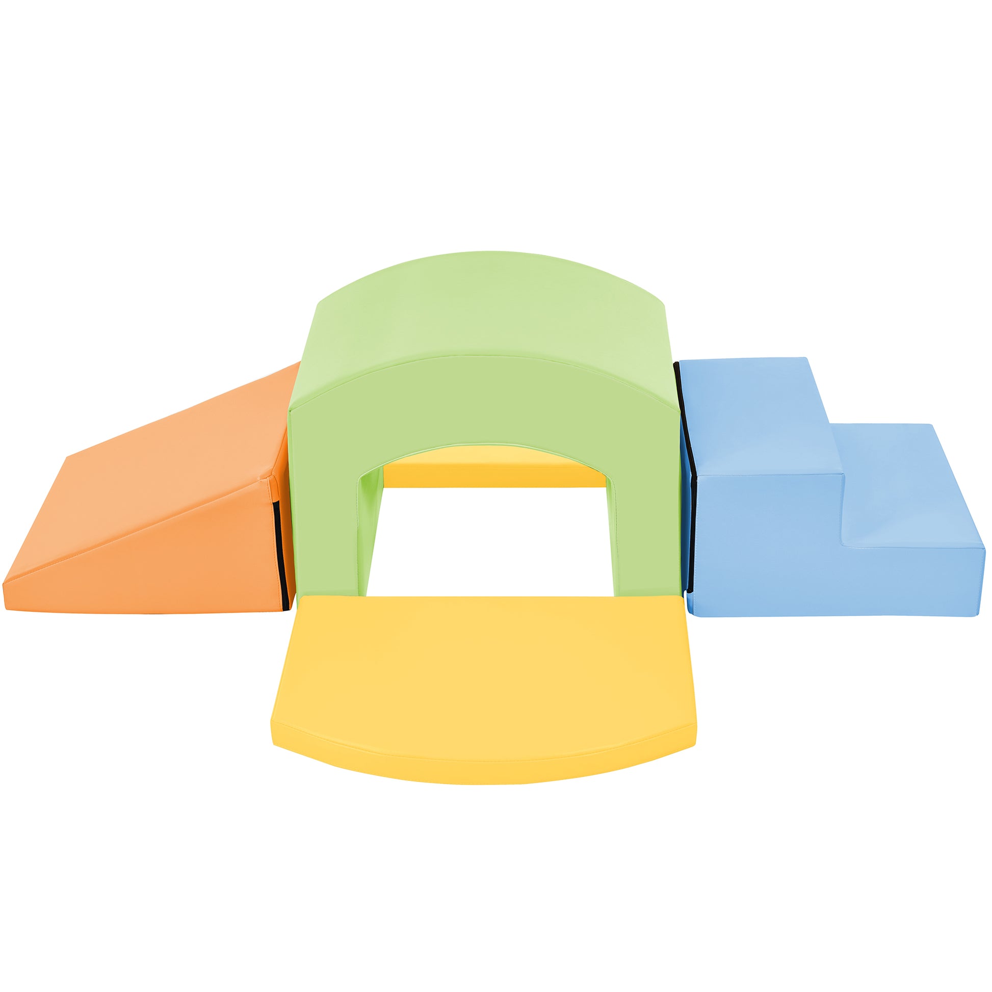 Soft Foam Playset For Toddlers, Safe Softzone Single Tunnel Foam Climber For Kids, Lightweight Indoor Active Play Structure With Slide Stairs And Ramp For Beginner Toddler Climb And Crawl Colorful Foam