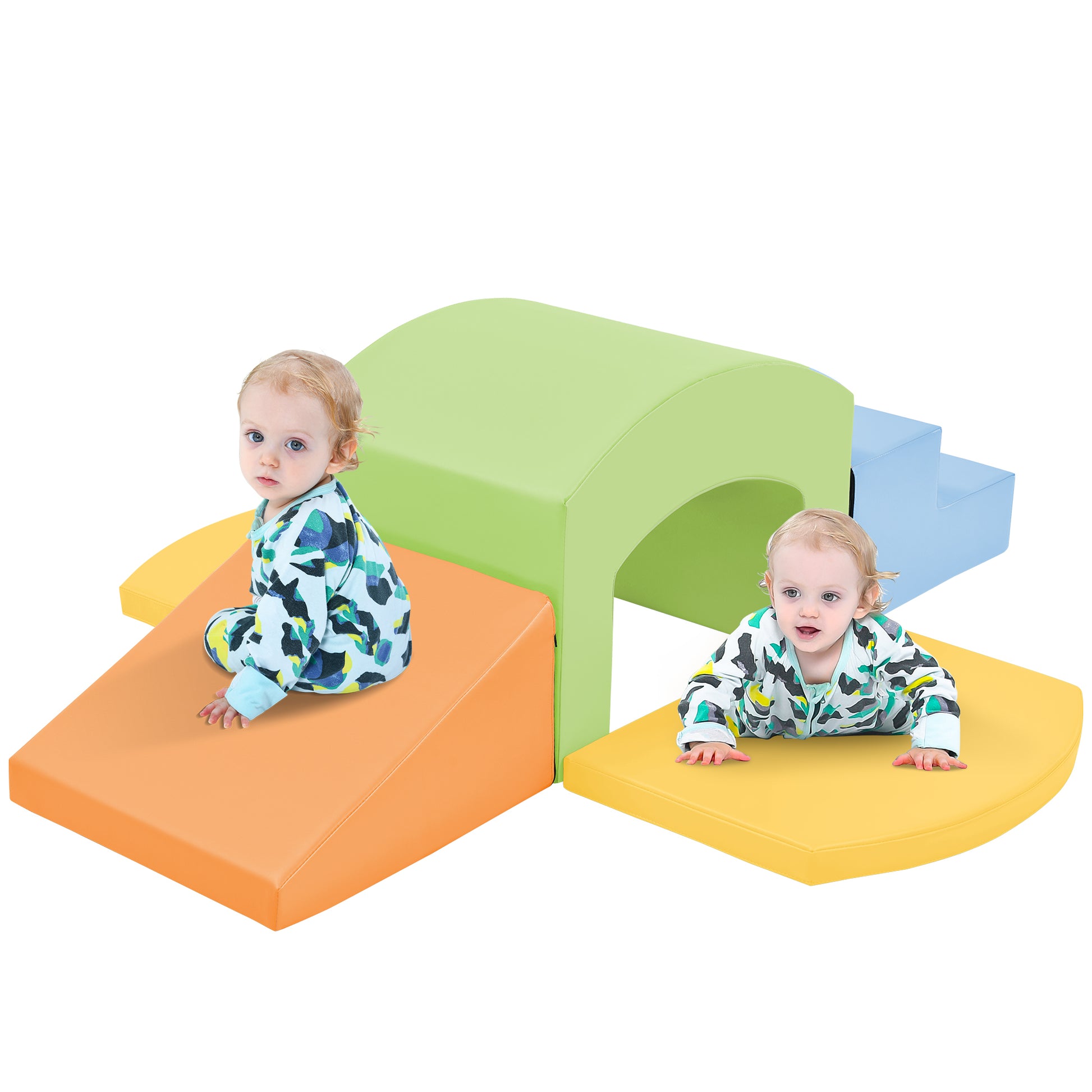 Soft Foam Playset For Toddlers, Safe Softzone Single Tunnel Foam Climber For Kids, Lightweight Indoor Active Play Structure With Slide Stairs And Ramp For Beginner Toddler Climb And Crawl Colorful Foam