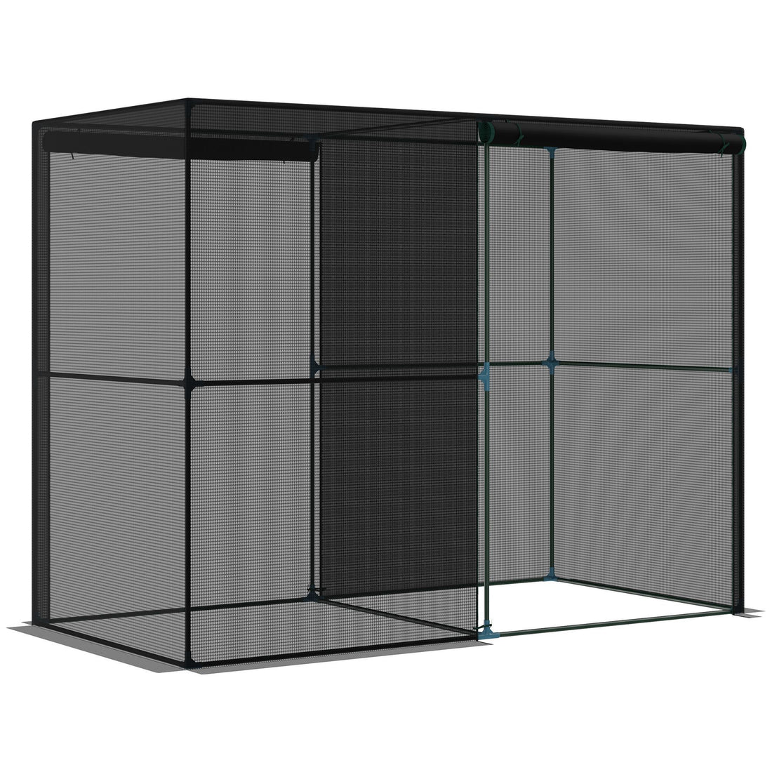 Outsunny 4' X 8' Crop Cage, Plant Protection Tent With Zippered Doors For Vegetable Garden, Backyard, Black Black Steel