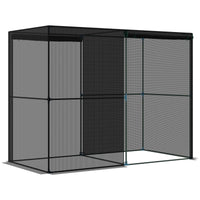 Outsunny 4' X 8' Crop Cage, Plant Protection Tent With Zippered Doors For Vegetable Garden, Backyard, Black Black Steel