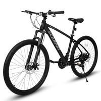 A2757 27 Inch Mountain Bike 21 Speeds, Suspension Fork, Aluminum Frame Disc Brake For Unisex Mountain Bikes Cycling Black Without Anti Slip Garden & Outdoor American Design Multifunctional Aluminium