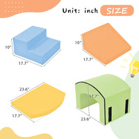 Soft Foam Playset For Toddlers, Safe Softzone Single Tunnel Foam Climber For Kids, Lightweight Indoor Active Play Structure With Slide Stairs And Ramp For Beginner Toddler Climb And Crawl Colorful Foam