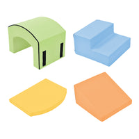 Soft Foam Playset For Toddlers, Safe Softzone Single Tunnel Foam Climber For Kids, Lightweight Indoor Active Play Structure With Slide Stairs And Ramp For Beginner Toddler Climb And Crawl Colorful Foam