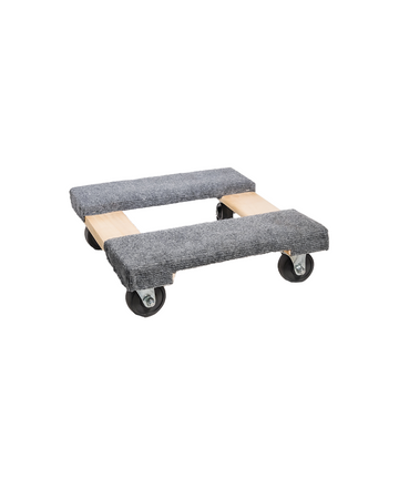 Hardwood Dolly 16" X 16" With Carpet 3" Hard Rubber Wheels Wood Plywood