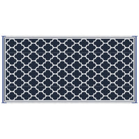 Outsunny Reversible Outdoor Rug Carpet, 9' X 18' Waterproof Plastic Straw Rug, Portable Rv Camping Rugs With Carry Bag, Large Floor Mat For Backyard, Deck, Picnic, Beach, Blue & White Blue Polypropylene