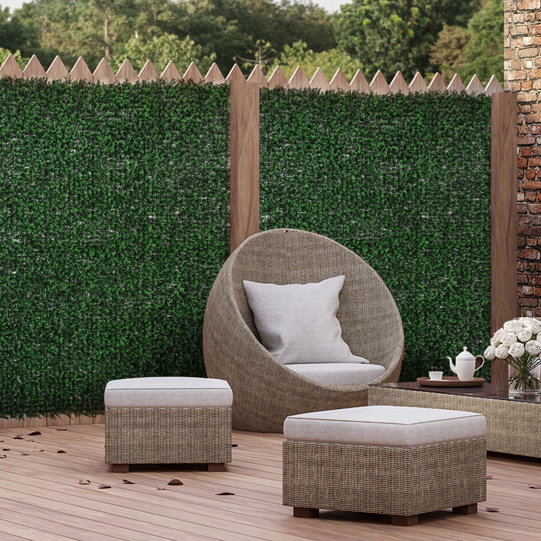 Outsunny Grass Wall Panels, 20" X 20" Artificial Grass Wall Decor,Greenery Backdrop Panels Wall For Outdoor, Indoor, Garden, Fence, Backyard, Fresh Green Green Polyethylene