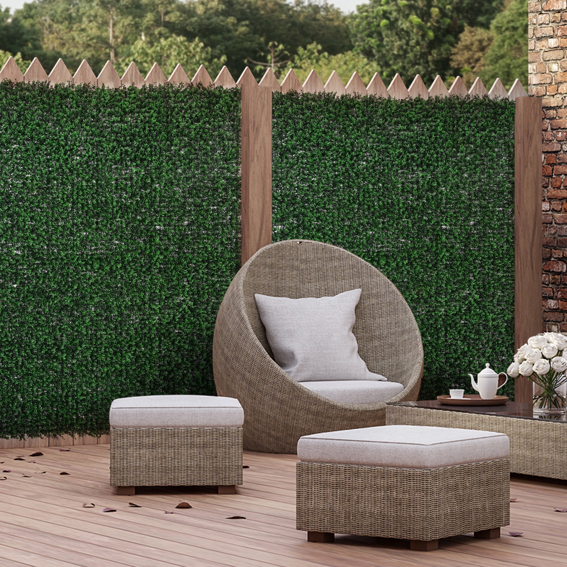 Outsunny Grass Wall Panels, 20" X 20" Artificial Grass Wall Decor,Greenery Backdrop Panels Wall For Outdoor, Indoor, Garden, Fence, Backyard, Fresh Green Green Polyethylene