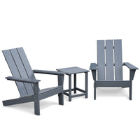 3Pcs Outdoor Adirondack Chairs,Patio Lawn Chairs With Side Table,For Deck Garden Backyard Balcony,Dark Grey Dark Grey Hdpe