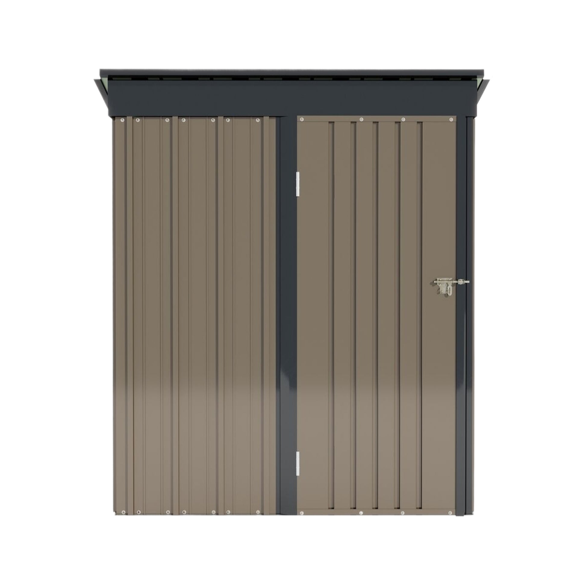 Patio, Lawn & Garden,5*3Ft Outdoor Storage Shed,Tool Shed With Sloping Roof And Lockable Door, Metal Shed For Backyard Garden Patio Lawn, Brown Brown Year Round Use Metal