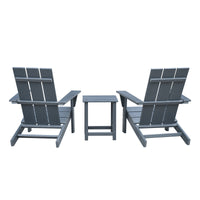 3Pcs Outdoor Adirondack Chairs,Patio Lawn Chairs With Side Table,For Deck Garden Backyard Balcony,Dark Grey Dark Grey Hdpe