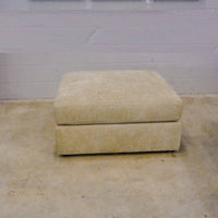 Living Room Ottoman, Soft Linen Fabric Upholstered Ottoman 1 Pc With Thick Padded Cushion, Biege Beige Wood Primary Living Space Medium Soft Backless Solid Beige Contemporary,Modern Cube Armless Wood Fabric
