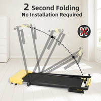 Treadmills For Home, Treadmill With Led For Walking & Running Yellow Iron