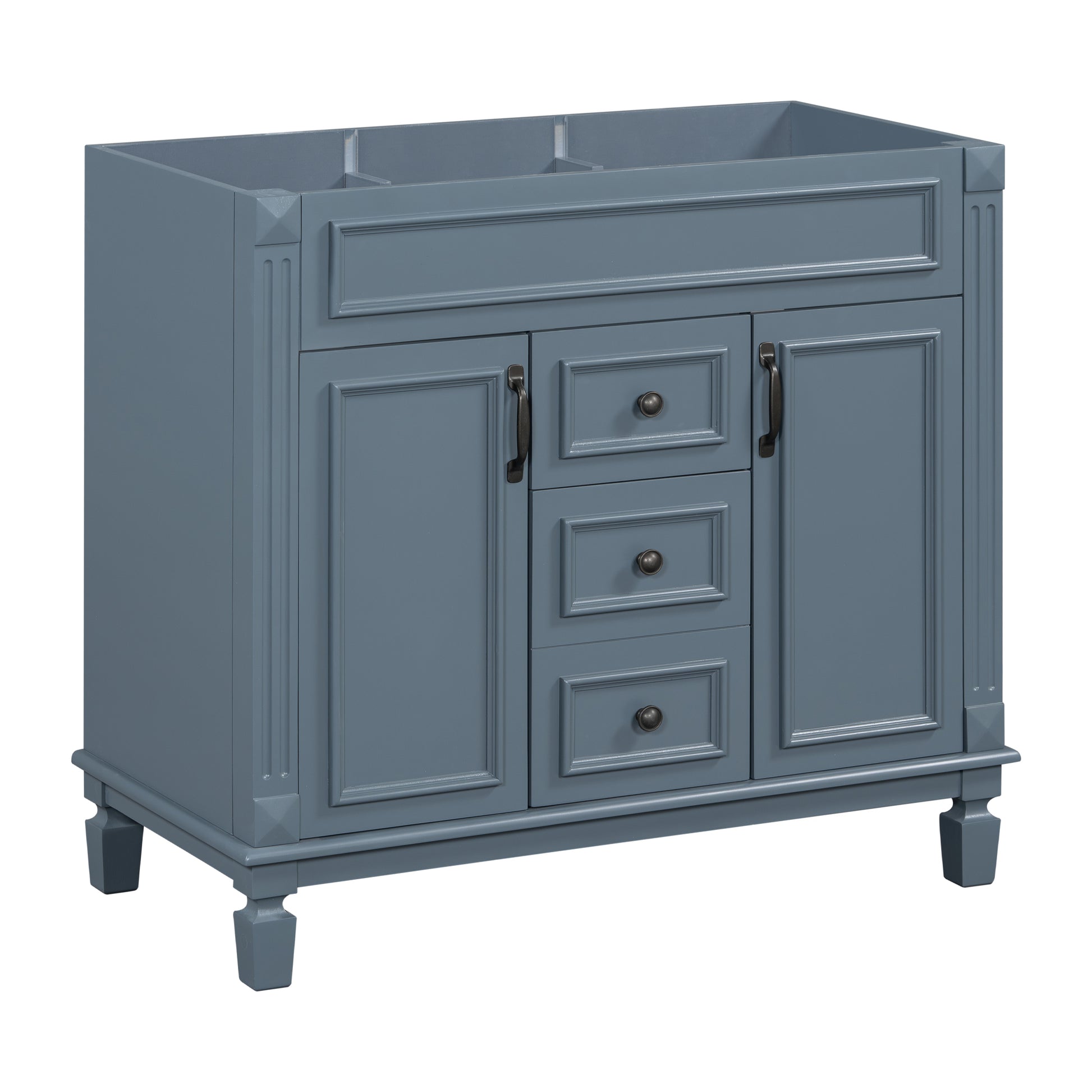 36'' Bathroom Vanity Without Top Sink, Royal Blue Cabinet Only, Modern Bathroom Storage Cabinet With 2 Soft Closing Doors And 2 Drawers Not Include Basin Sink Blue Mdf