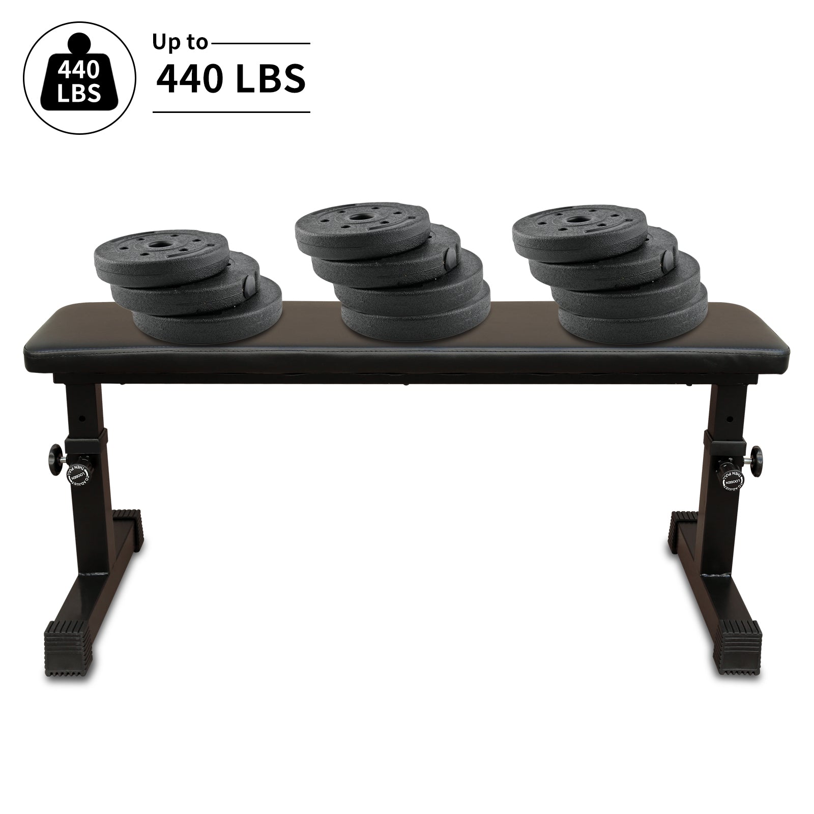 The Flat Weight Bench For Strength Training W 5 Level Adjustable Height Indoor Fitness Black Gym Steel