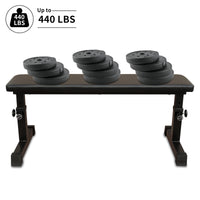 The Flat Weight Bench For Strength Training W 5 Level Adjustable Height Indoor Fitness Black Gym Steel